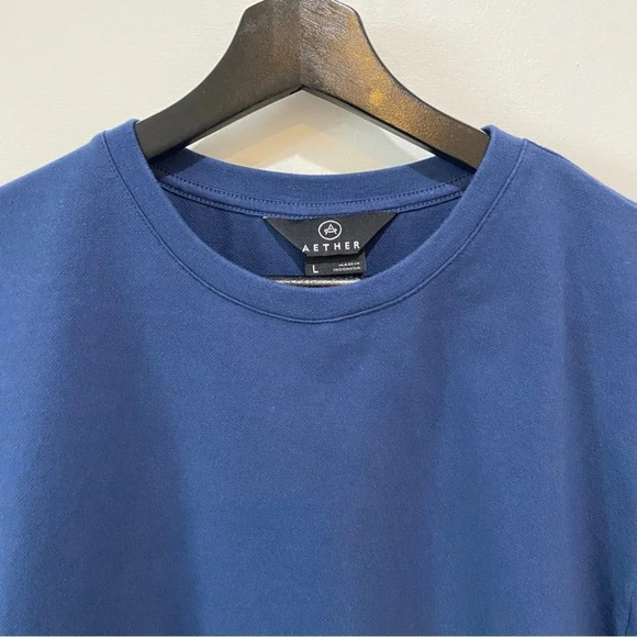 Aether Mens L Pullover Crewneck Color Block Navy Blue Sweatshirt - Picture 2 of 16